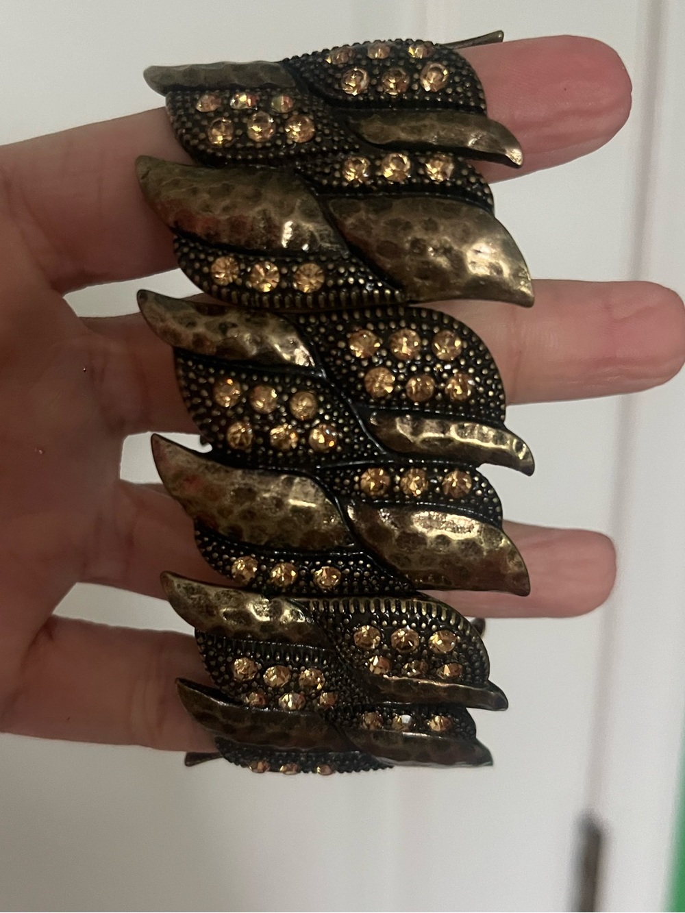 Antique Gold Leaf Link Bracelet
